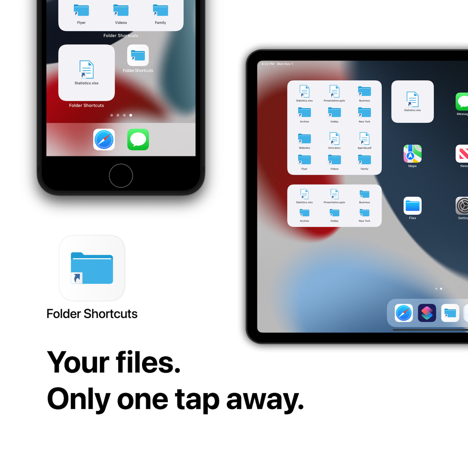 Folder Shortcuts @ Homescreen – Files and Folders at the iOS home screen